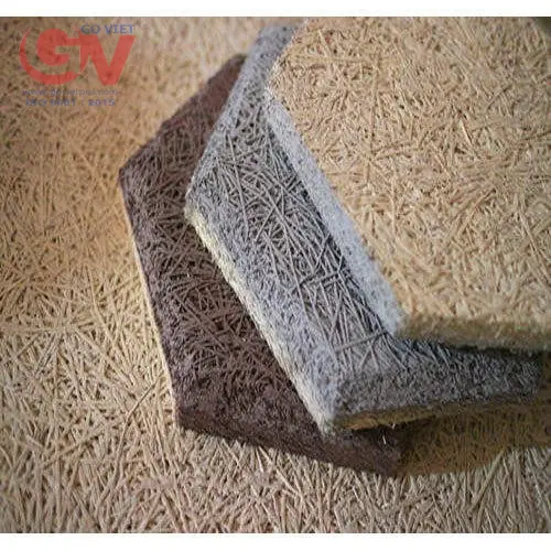 Cận cảnh cấu trúc sợi đan xen của các tấm len gỗ tiêu âm với nhiều màu sắc đa dạng.