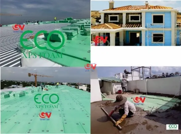 Ứng dụng tấm ECO XPS Foam thi công cách nhiệt mái nhà và tường ngoài